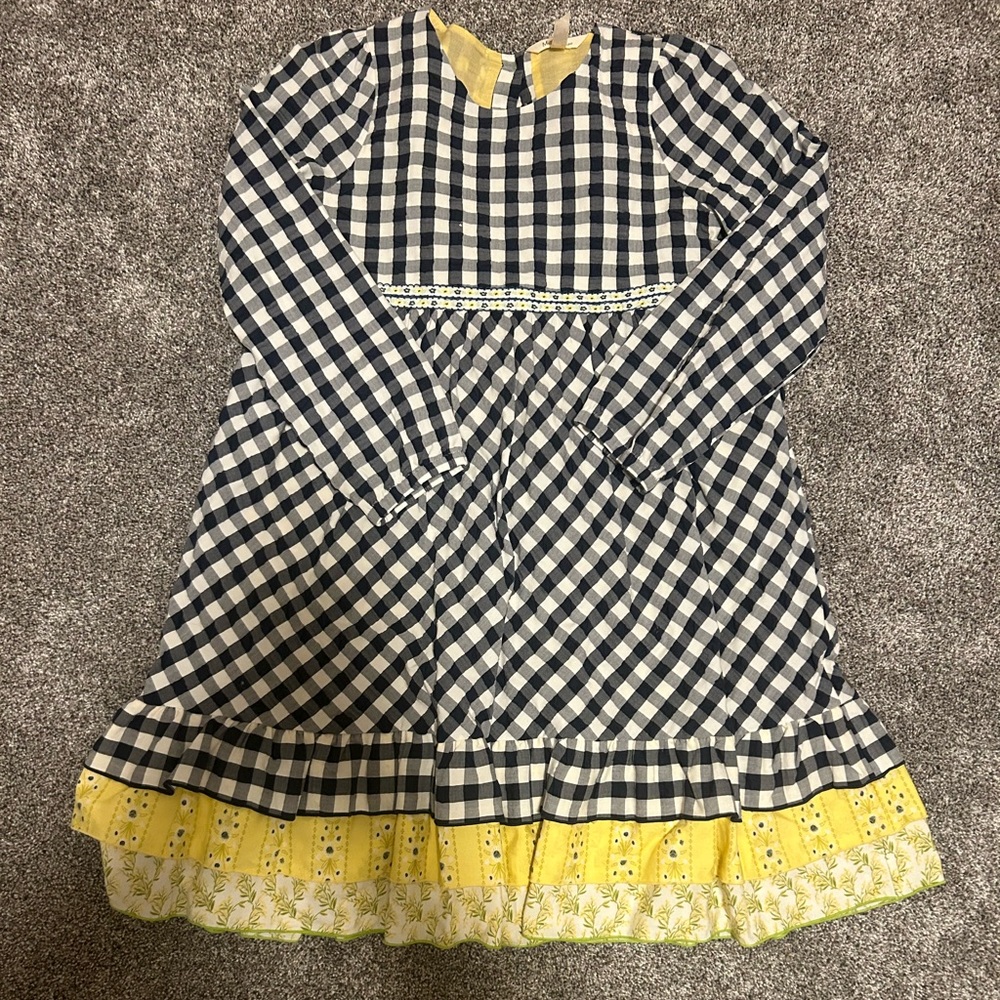 Matilda Jane Black and Yellow Checkered Dress